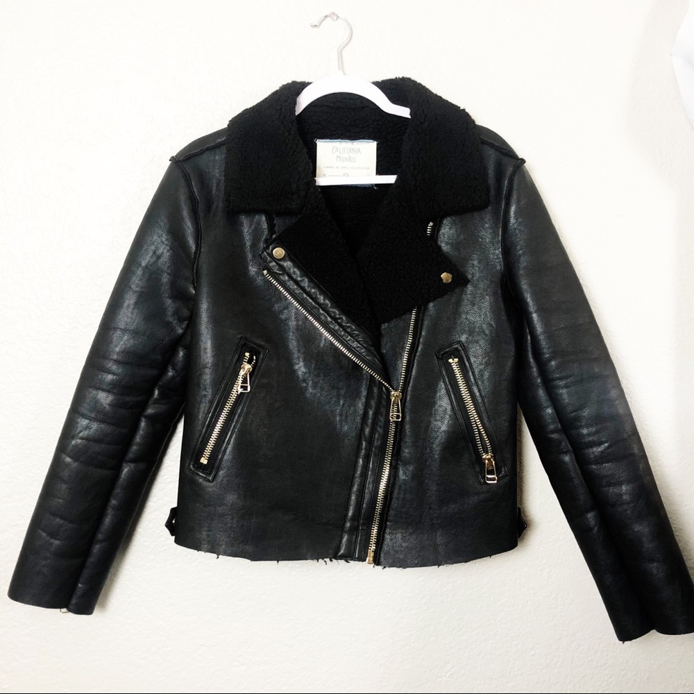 California Moonrise Faux Leather Moto Jacket M
